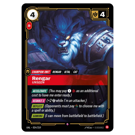 Rengar Unseen card from the Riftbound: League of Legends set Unleashed