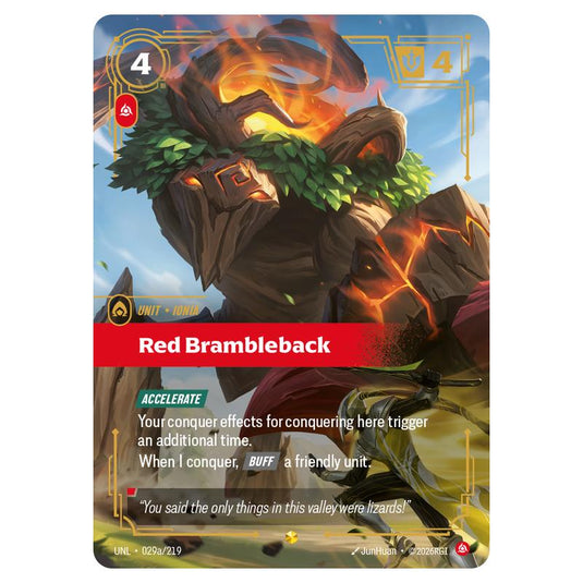Red Brambleback card from the Riftbound: League of Legends set Unleashed