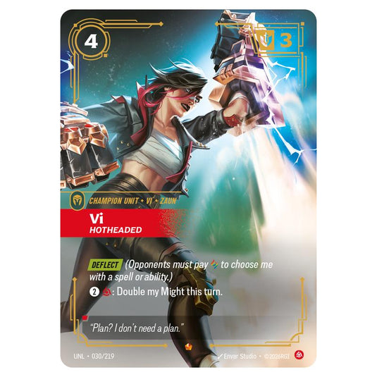 Vi Hotheaded card from the Riftbound: League of Legends set Unleashed