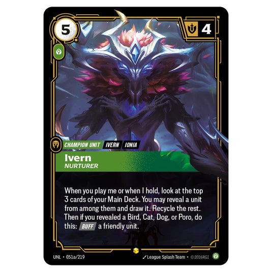 Ivern Nurturer card from the Riftbound: League of Legends set Unleashed