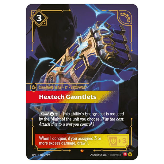 Hextech Gauntlets card from the Riftbound: League of Legends set Unleashed