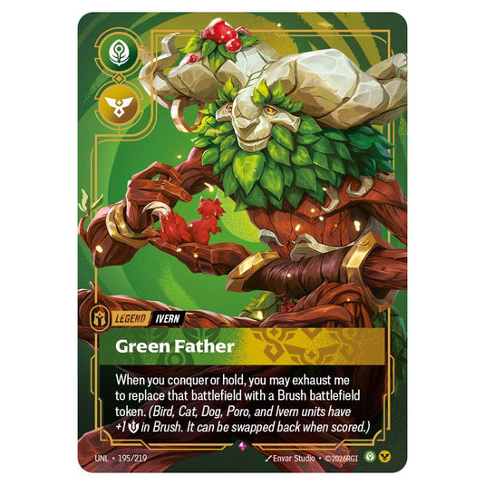 Ivern Green Father card from the Riftbound: League of Legends set Unleashed