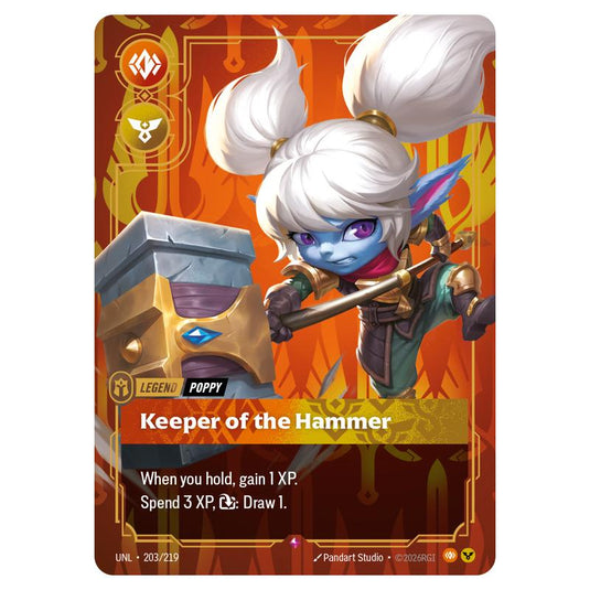 Poppy Keeper of the Hammer card from the Riftbound: League of Legends set Unleashed
