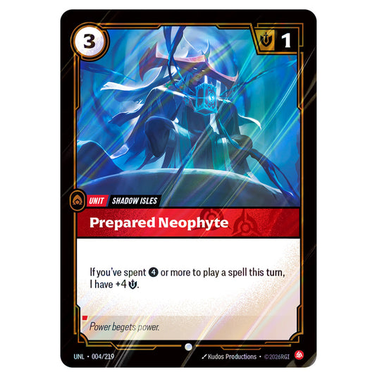 Prepared Neophyte Foil card from the Riftbound: League of Legends set Unleashed