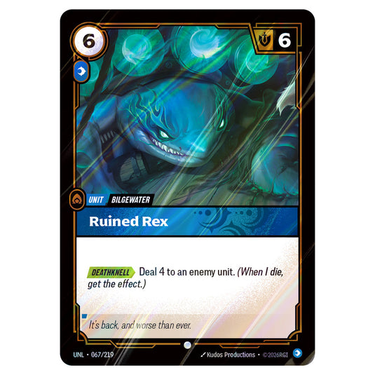 Ruined Rex Foil card from the Riftbound: League of Legends set Unleashed