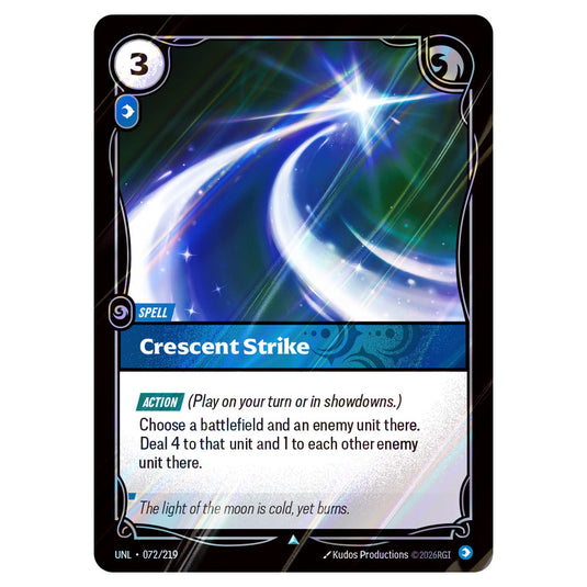 Crescent Strike Foil card from the Riftbound: League of Legends set Unleashed