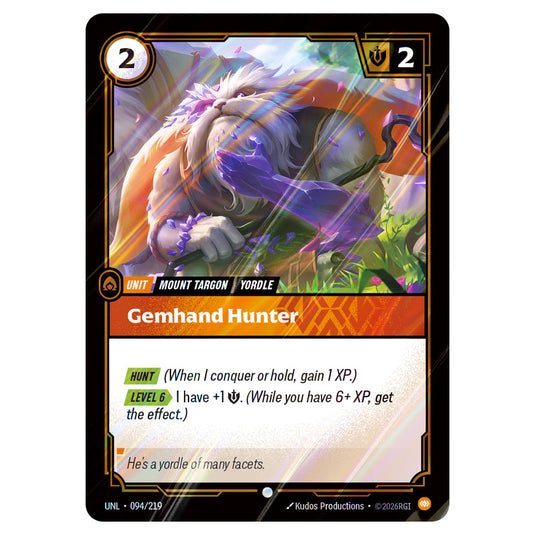Gemhand Hunter Foil card from the Riftbound: League of Legends set Unleashed