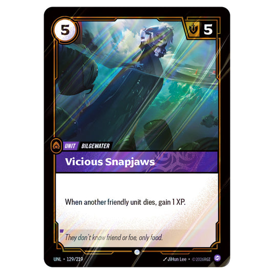 Vicious Snapjaws Foil card from the Riftbound: League of Legends set Unleashed