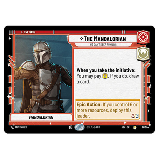 The Mandalorian card from the Star Wars Unlimited set Ashes of the Empire