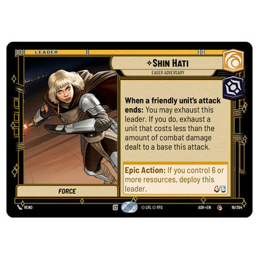 Shin Hati card from the Star Wars Unlimited set Ashes of the Empire
