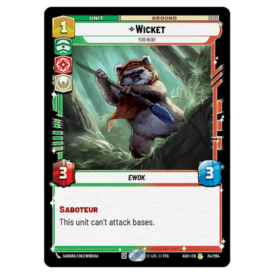 Wicket card from the Star Wars Unlimited set Ashes of the Empire