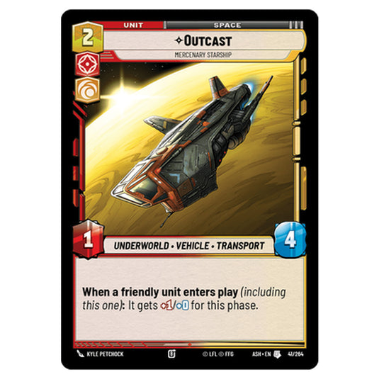 Outcast card from the Star Wars Unlimited set Ashes of the Empire