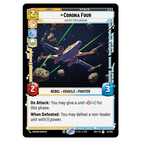 Corona Four card from the Star Wars Unlimited set Ashes of the Empire