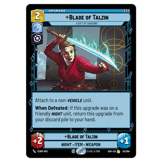 Blade of Talzin card from the Star Wars Unlimited set Ashes of the Empire