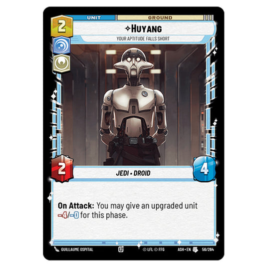 Huyang card from the Star Wars Unlimited set Ashes of the Empire