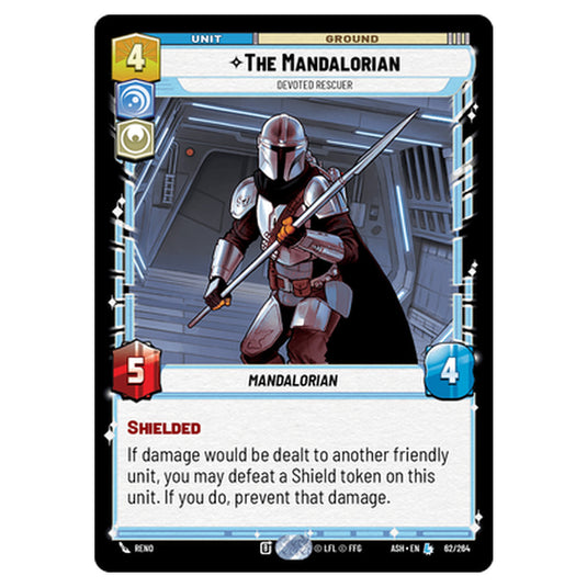 The Mandalorian card from the Star Wars Unlimited set Ashes of the Empire