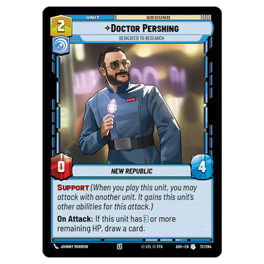 Doctor Pershing card from the Star Wars Unlimited set Ashes of the Empire