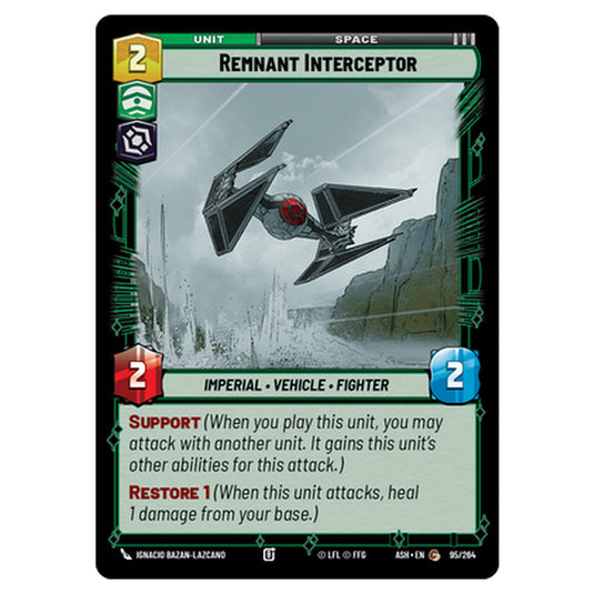 Remnant Interceptor card from the Star Wars Unlimited set Ashes of the Empire