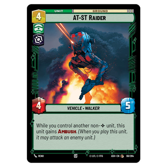 AT-ST Raider card from the Star Wars Unlimited set Ashes of the Empire
