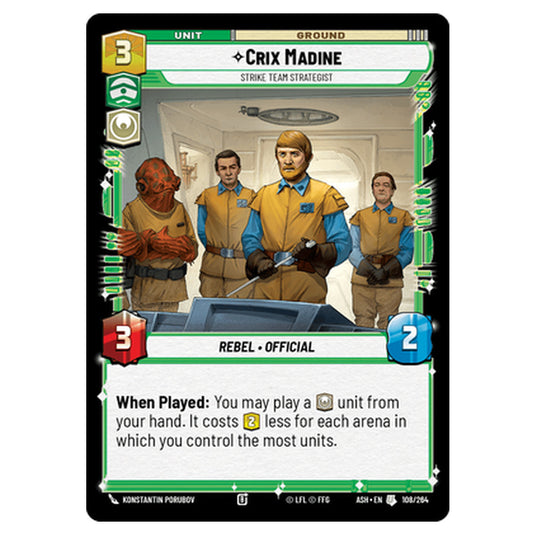 Crix Madine card from the Star Wars Unlimited set Ashes of the Empire