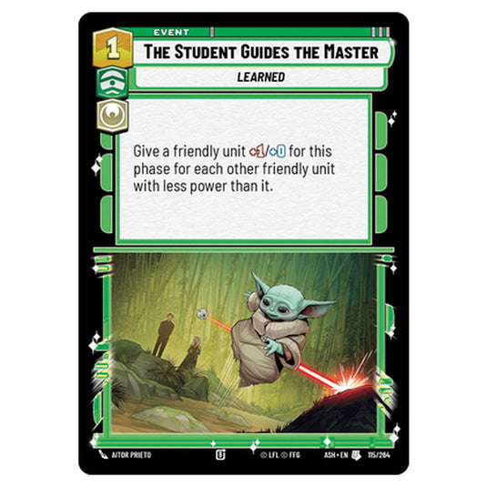 The Student Guides the Master card from the Star Wars Unlimited set Ashes of the Empire