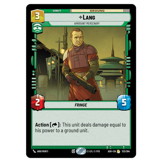 Lang card from the Star Wars Unlimited set Ashes of the Empire