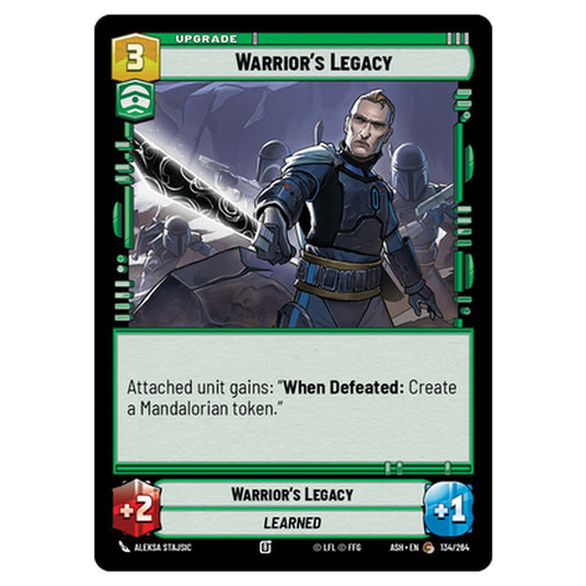 Warrior's Legacy card from the Star Wars Unlimited set Ashes of the Empire