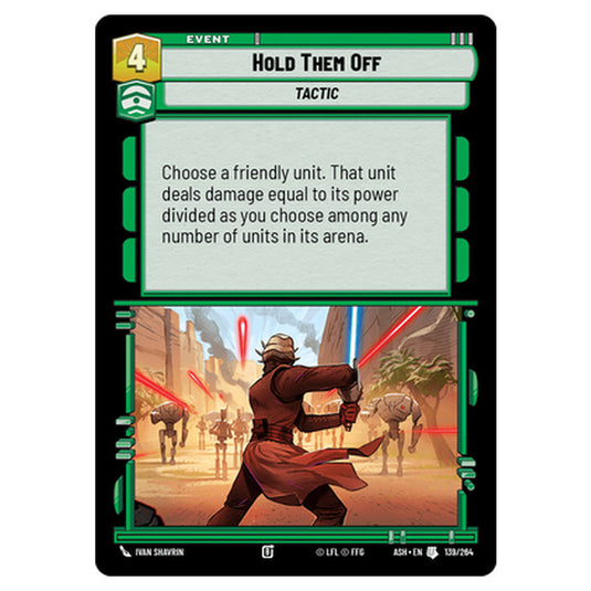 Hold Them Off card from the Star Wars Unlimited set Ashes of the Empire