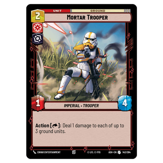Mortar Trooper card from the Star Wars Unlimited set Ashes of the Empire