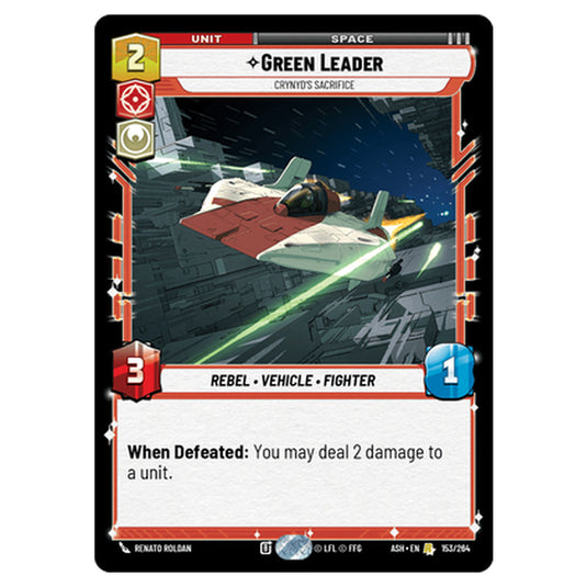 Green Leader card from the Star Wars Unlimited set Ashes of the Empire