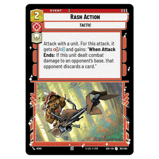 Rash Action card from the Star Wars Unlimited set Ashes of the Empire