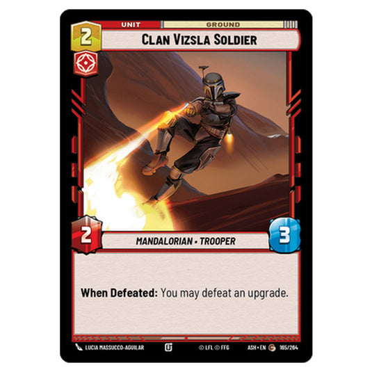 Clan Vizsla Soldier card from the Star Wars Unlimited set Ashes of the Empire
