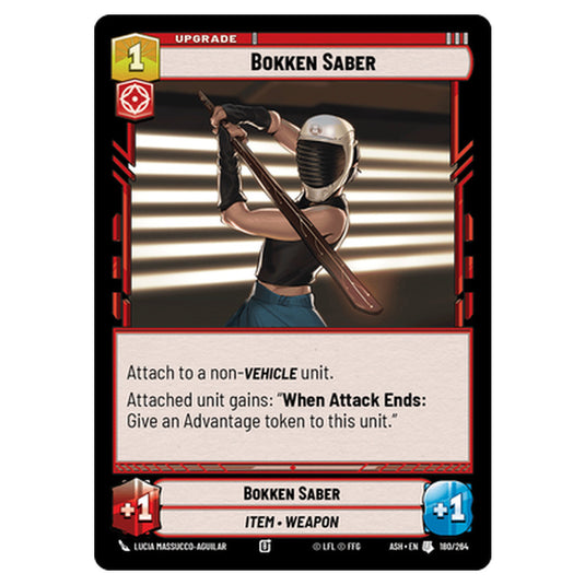 Bokken Saber card from the Star Wars Unlimited set Ashes of the Empire