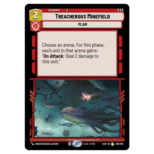 Treacherous Minefield card from the Star Wars Unlimited set Ashes of the Empire