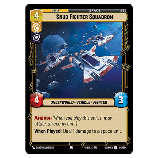 Snub Fighter Squadron card from the Star Wars Unlimited set Ashes of the Empire