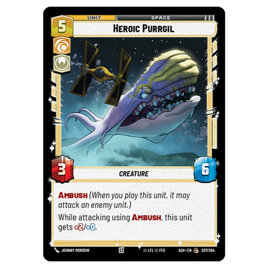 Heroic Purrgil card from the Star Wars Unlimited set Ashes of the Empire