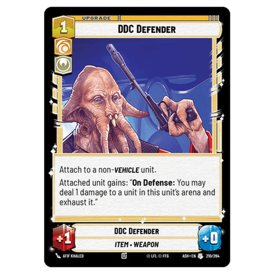 DDC Defender card from the Star Wars Unlimited set Ashes of the Empire