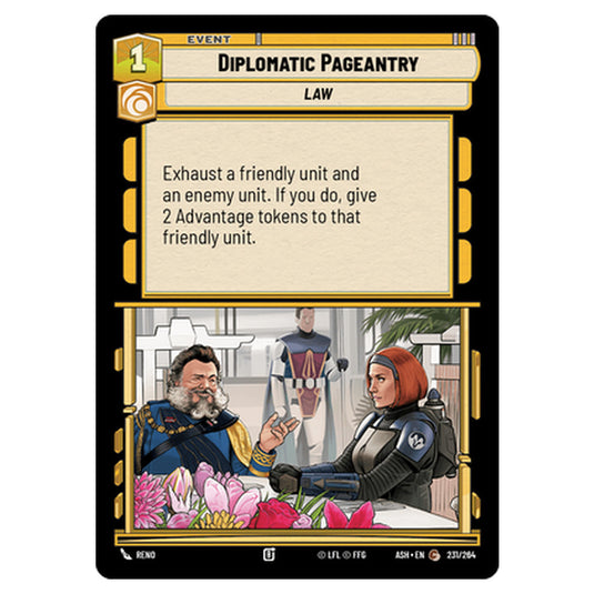 Diplomatic Pageantry card from the Star Wars Unlimited set Ashes of the Empire