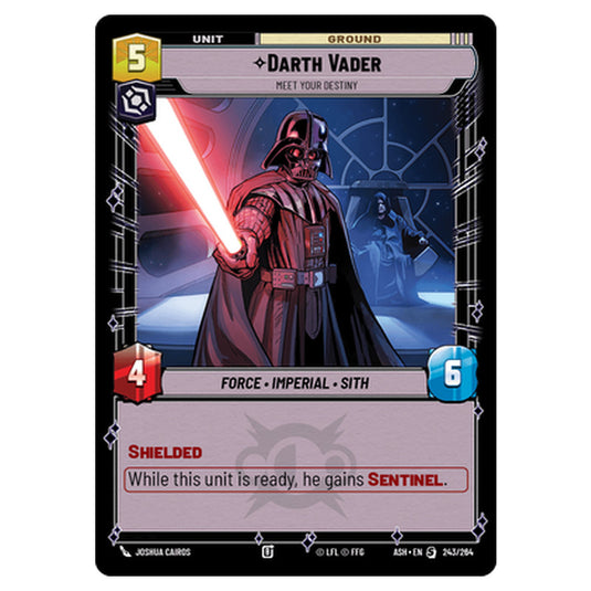 Darth Vader card from the Star Wars Unlimited set Ashes of the Empire