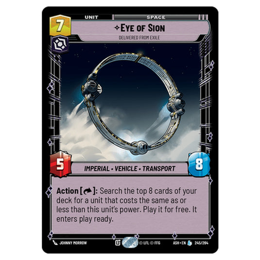 Eye of Sion card from the Star Wars Unlimited set Ashes of the Empire