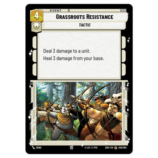 Grassroots Resistance card from the Star Wars Unlimited set Ashes of the Empire