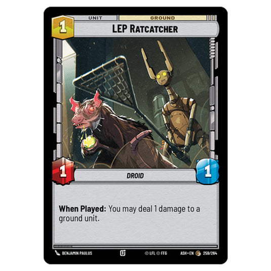 LEP Ratcatcher card from the Star Wars Unlimited set Ashes of the Empire