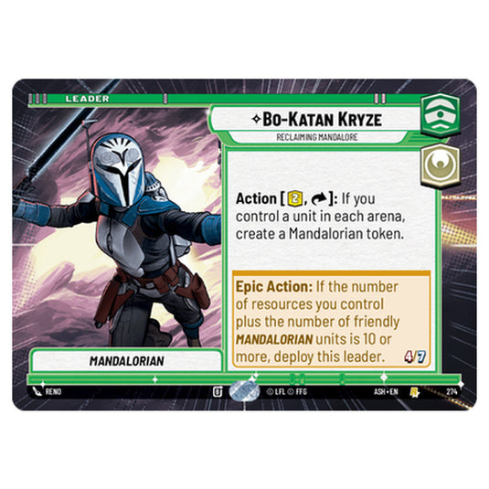 Bo-Katan Kryze card from the Star Wars Unlimited set Ashes of the Empire