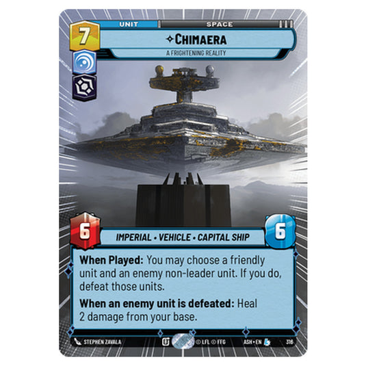 Chimaera card from the Star Wars Unlimited set Ashes of the Empire