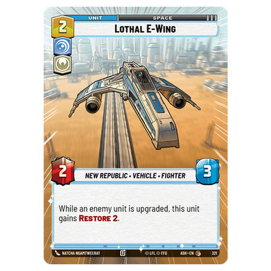 Lothal E-Wing card from the Star Wars Unlimited set Ashes of the Empire