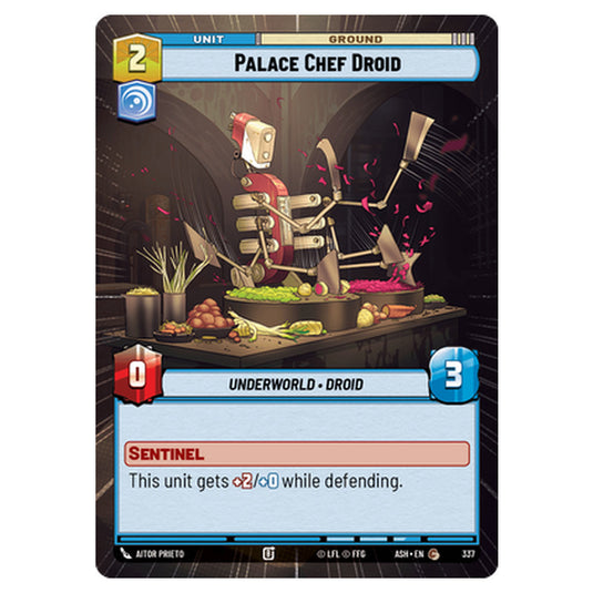 Palace Chef Droid card from the Star Wars Unlimited set Ashes of the Empire
