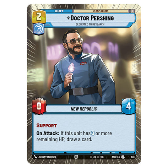 Doctor Pershing card from the Star Wars Unlimited set Ashes of the Empire