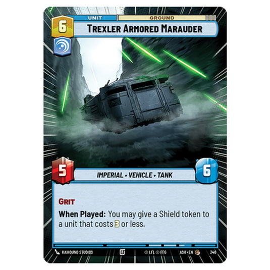 Trexler Armored Marauder card from the Star Wars Unlimited set Ashes of the Empire