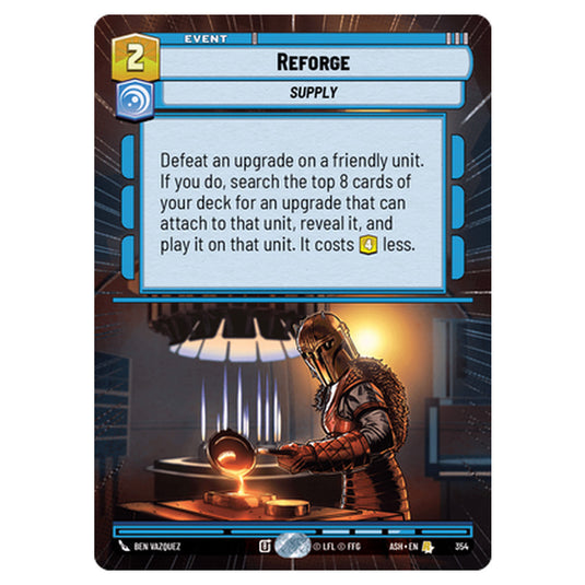 Reforge card from the Star Wars Unlimited set Ashes of the Empire