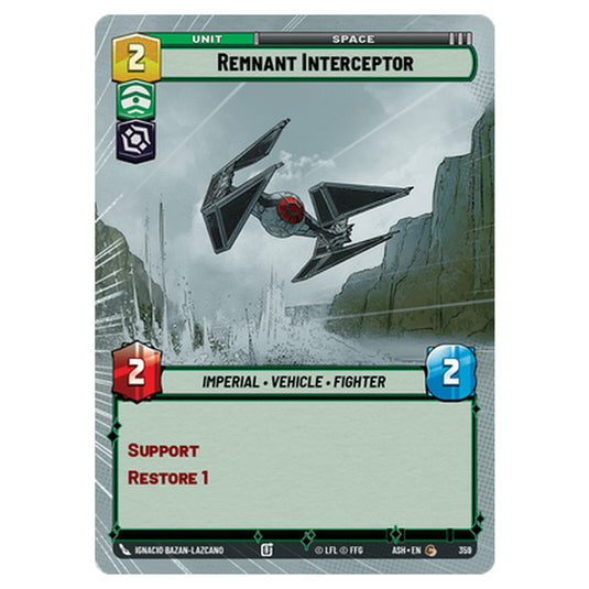 Remnant Interceptor card from the Star Wars Unlimited set Ashes of the Empire
